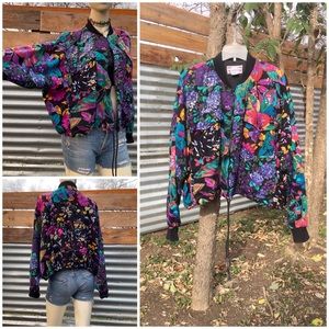 Authentic 90’s Multi Print Grunge Oversized Cotton Jacket Drawstring Waist